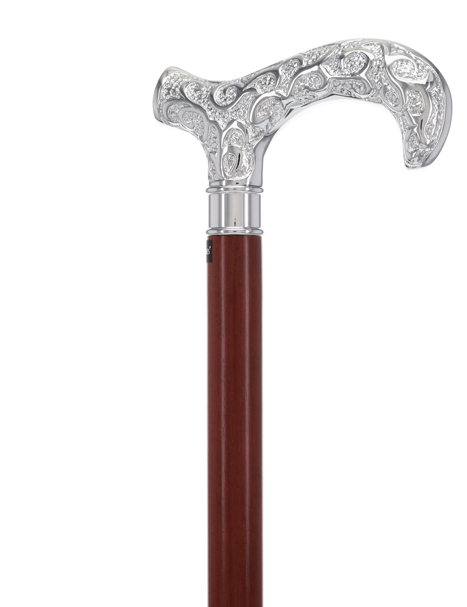 Super Strong Silver Scrollwork Derby: Luxury Silver-Plated Handle, Extra Long