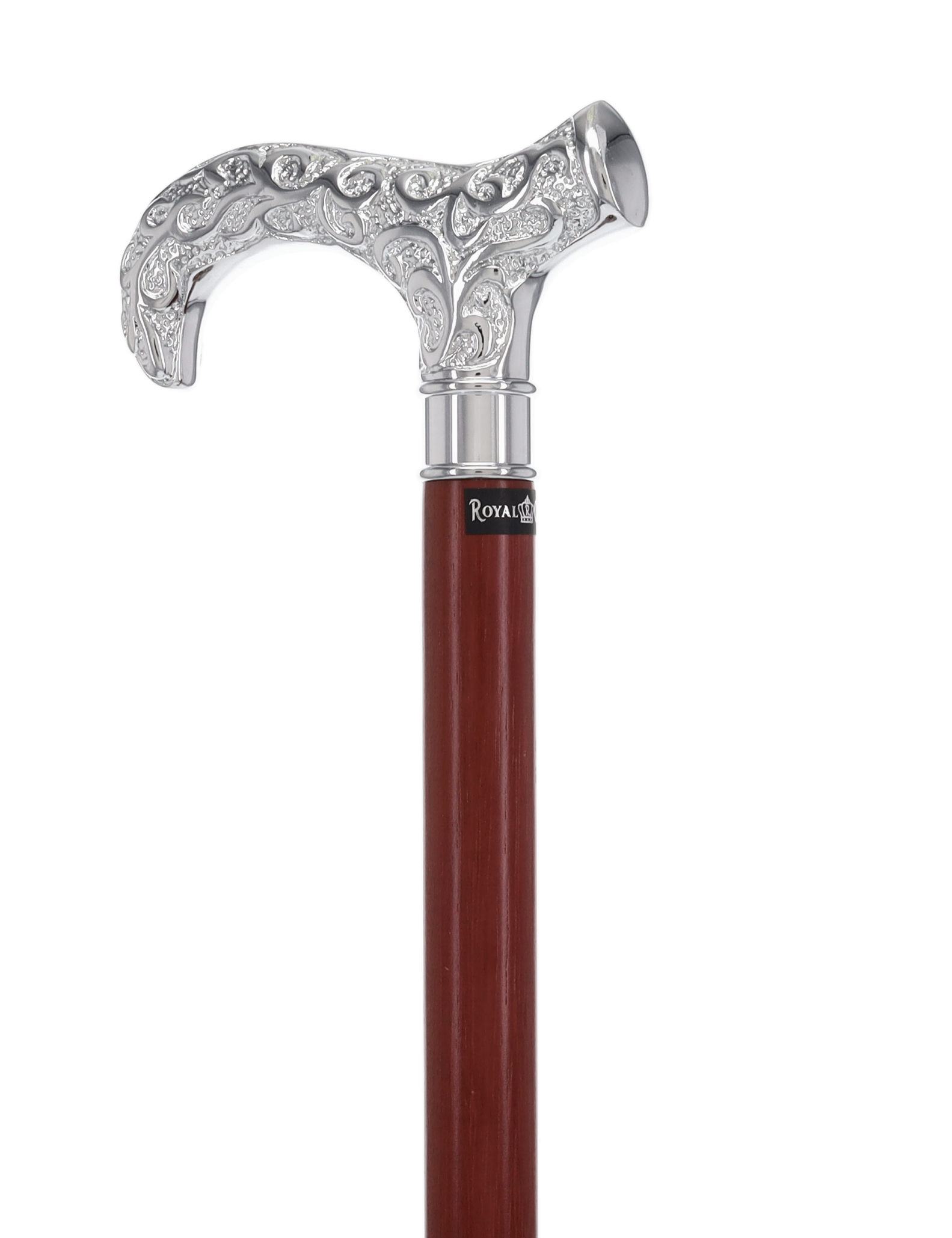Super Strong Silver Scrollwork Derby: Luxury Silver-Plated Handle, Extra Long