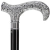 Extra Strong Silver Scroll Derby Cane: Beechwood, Silver