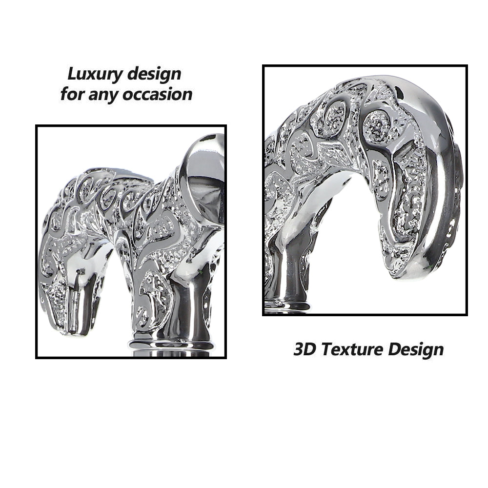 Scratch and Dent Extra Strong Silver Scroll Derby Cane: Beechwood, Silver V1247
