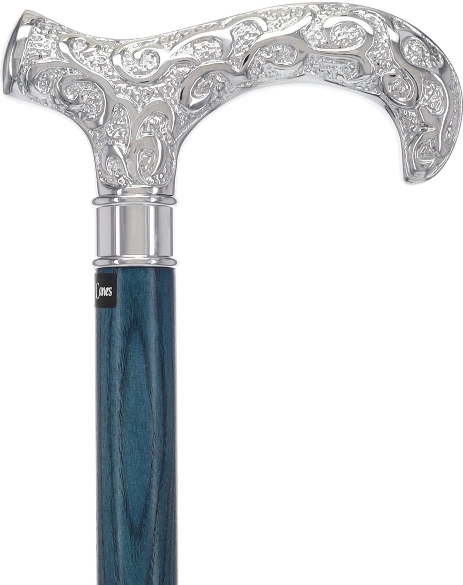 Super Strong Scrollwork Silver-Plated Handle, Blue Denim Shaft