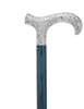 Super Strong Scrollwork Silver-Plated Handle, Blue Denim Shaft