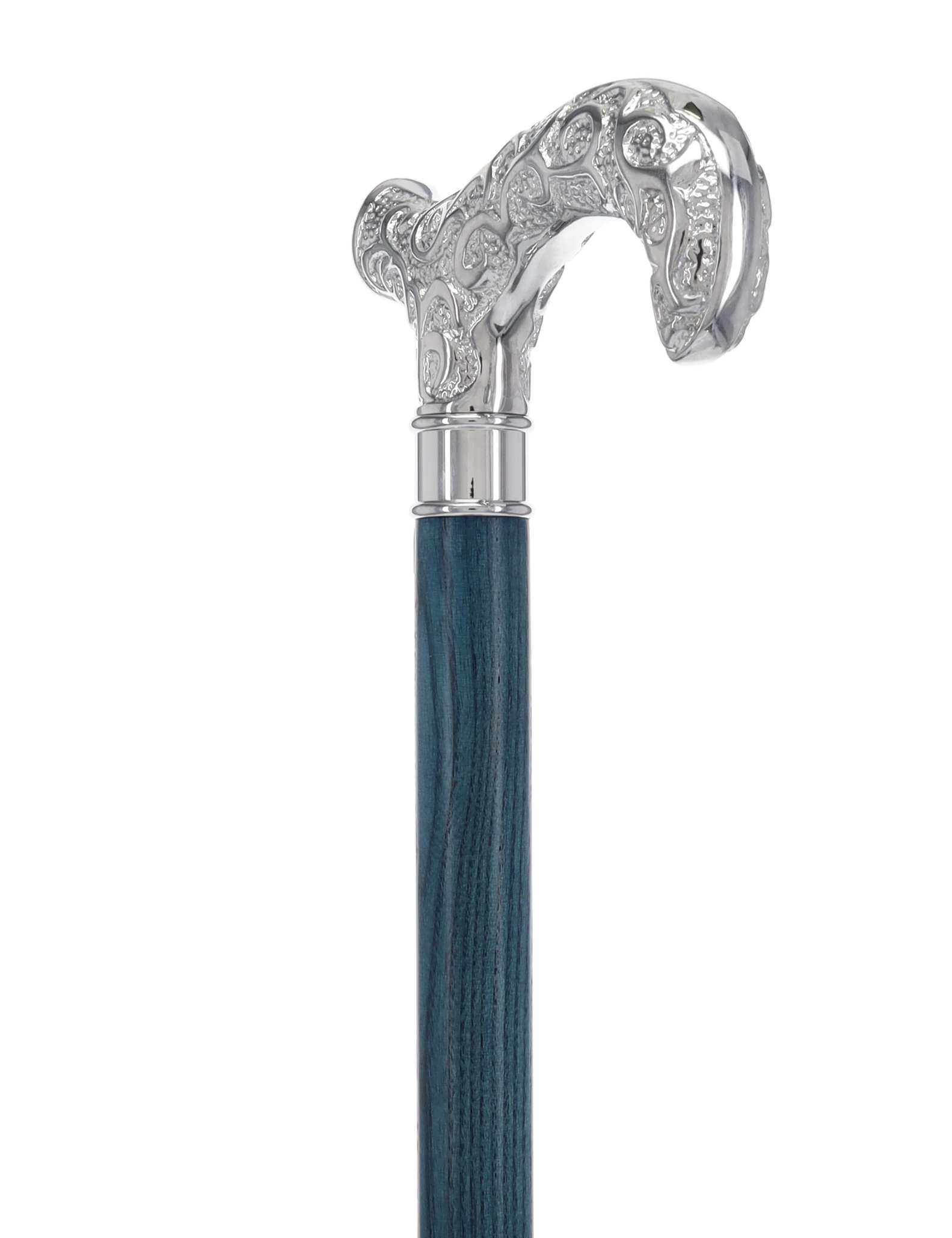 Super Strong Scrollwork Silver-Plated Handle, Blue Denim Shaft
