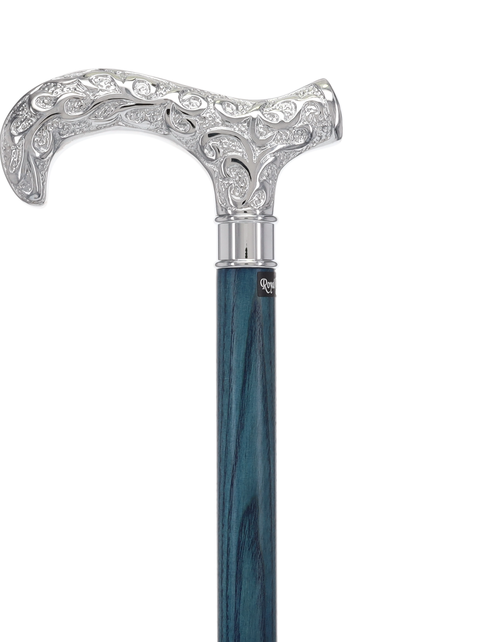 Super Strong Scrollwork Silver-Plated Handle, Blue Denim Shaft