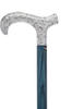 Super Strong Scrollwork Silver-Plated Handle, Blue Denim Shaft