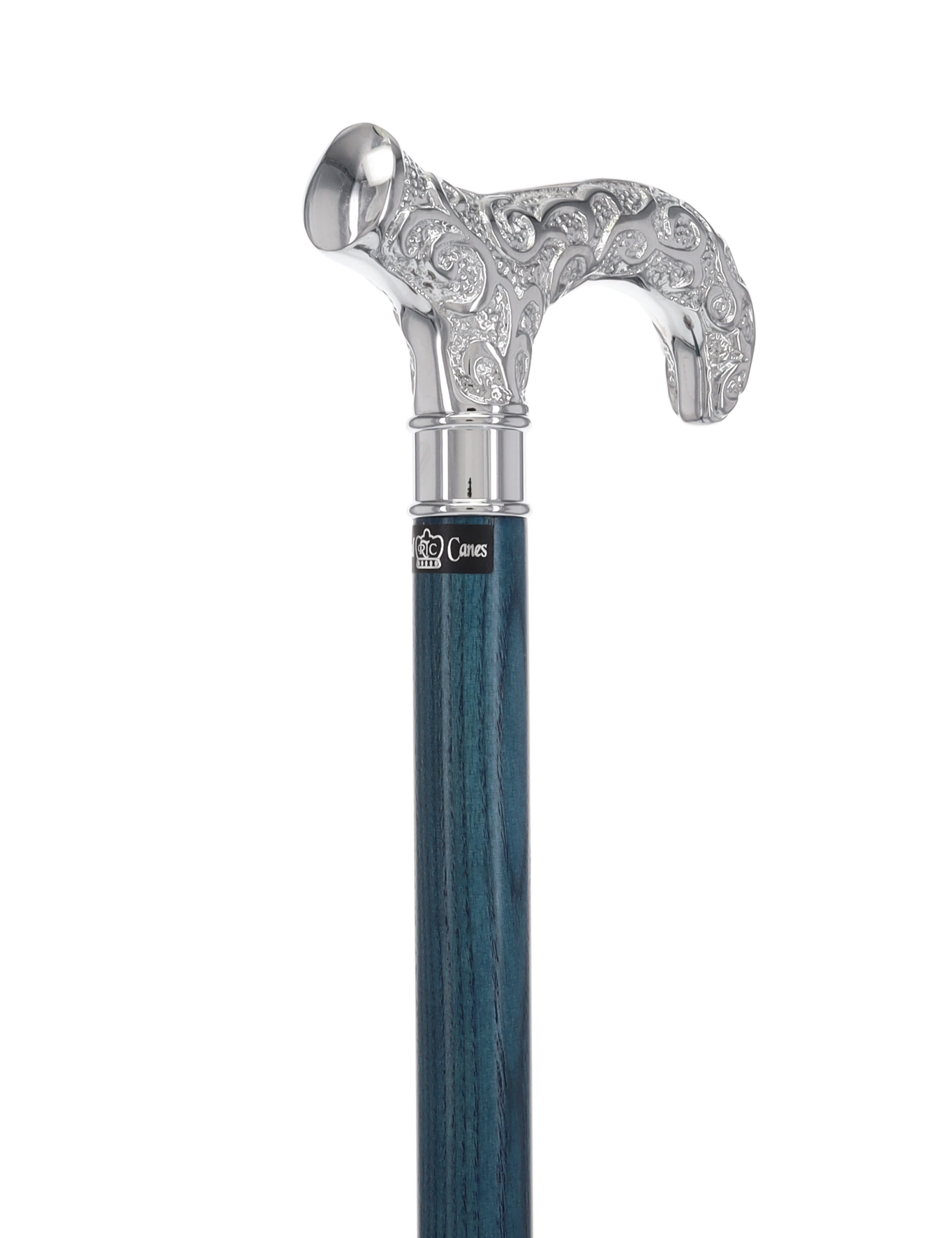 Super Strong Scrollwork Silver-Plated Handle, Blue Denim Shaft