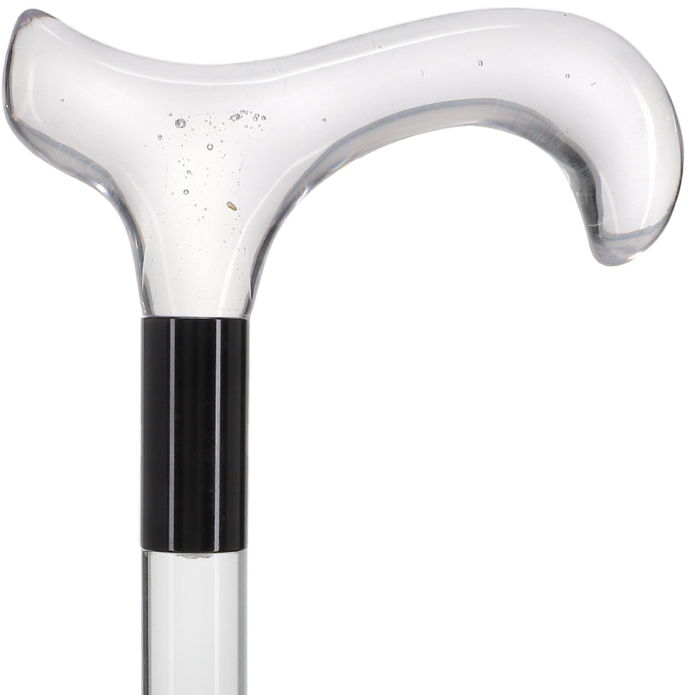 Elevate Style: Clear Lucite Cane with Customizable Collar