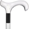 Scratch and Dent Clear Lucite Derby Handle Walking Cane with Lucite Shaft and Black Collar V2431