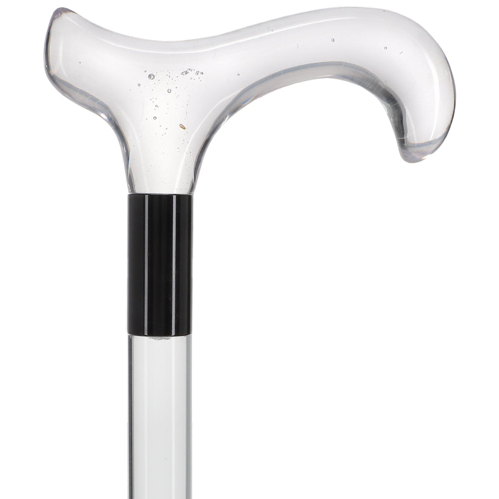 Elevate Style: Clear Lucite Cane with Customizable Collar