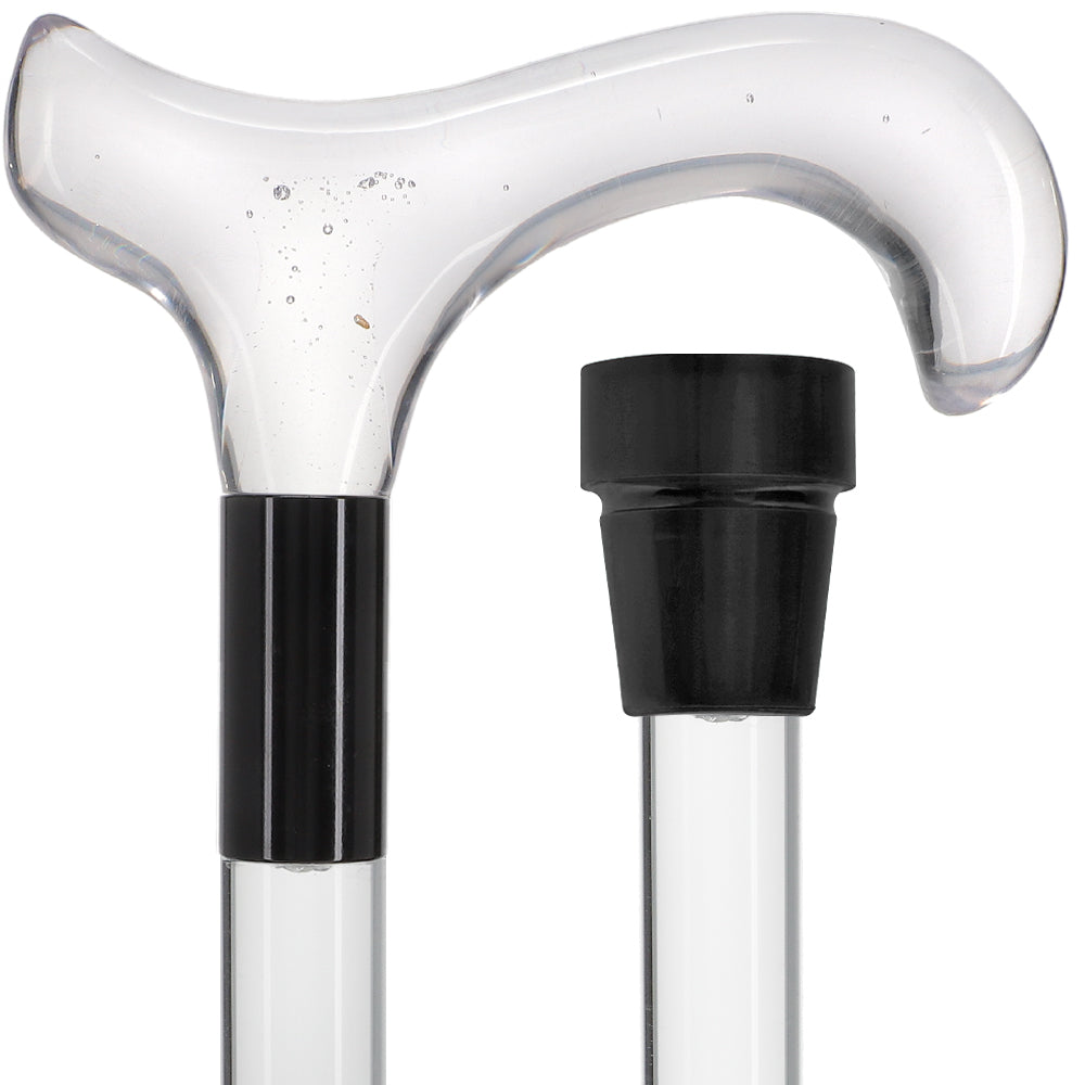 Elevate Style: Clear Lucite Cane with Customizable Collar