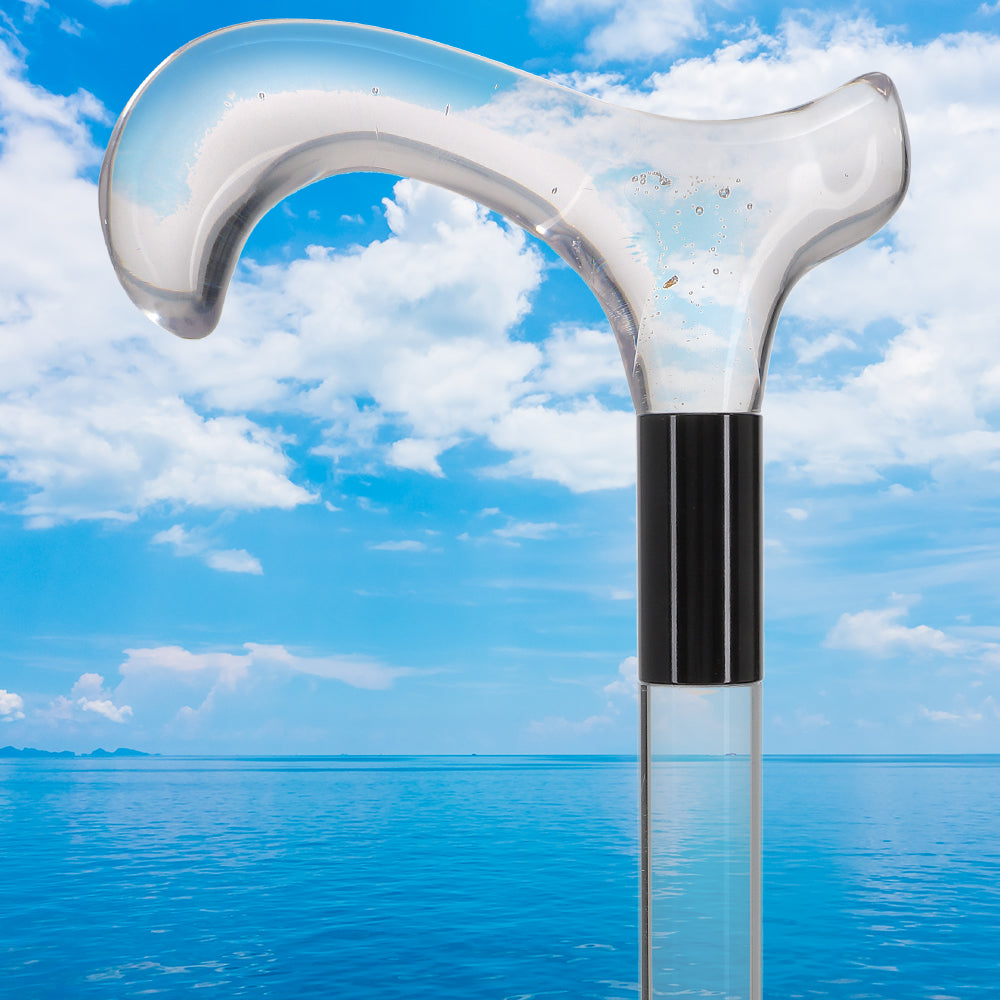Elevate Style: Clear Lucite Cane with Customizable Collar