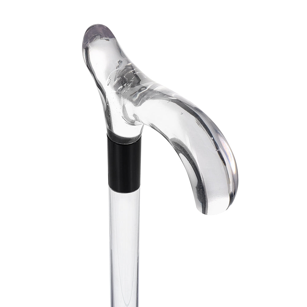 Elevate Style: Clear Lucite Cane with Customizable Collar