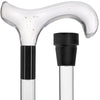 Scratch and Dent Clear Lucite Derby Handle Walking Cane with Lucite Shaft and Black Collar V2431