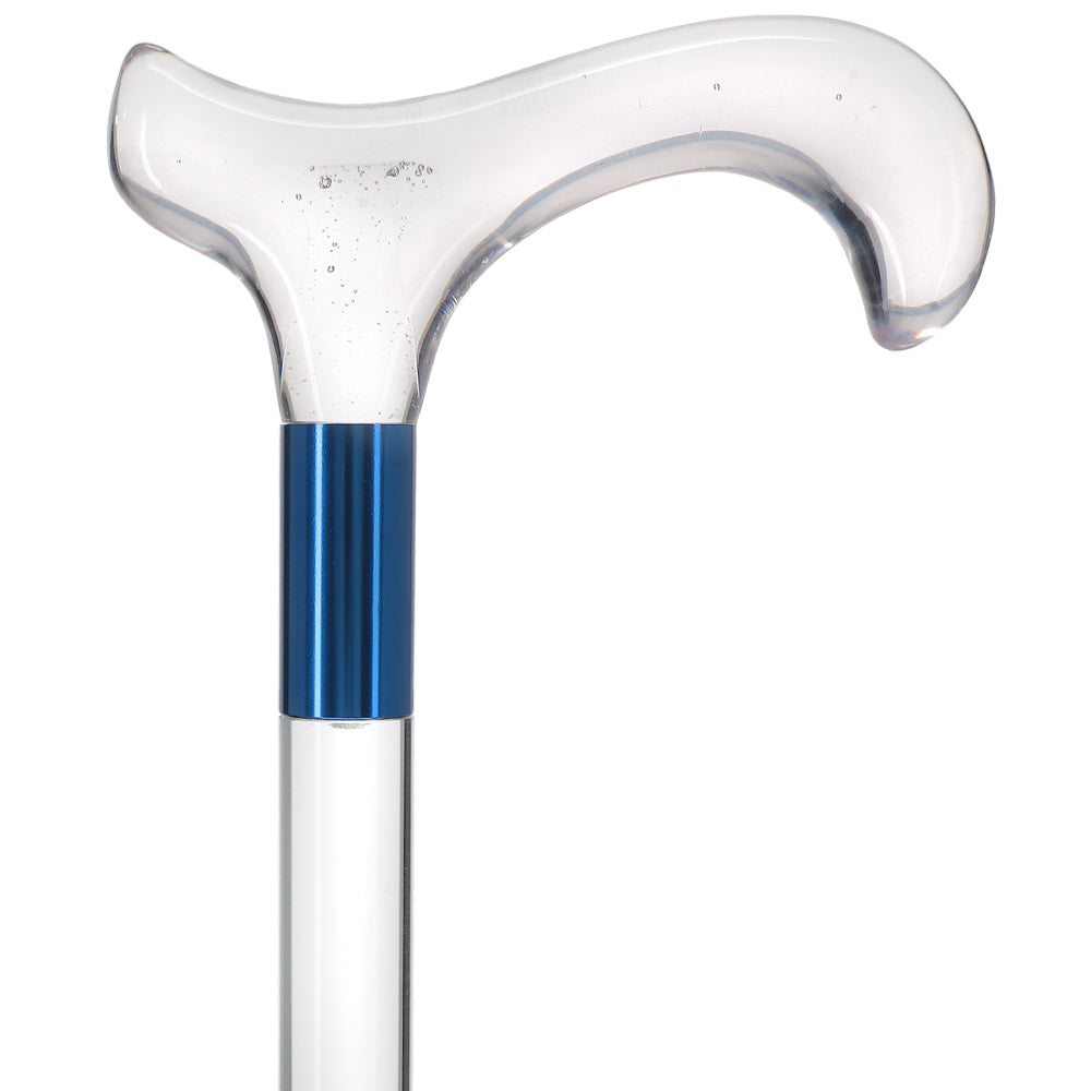 Elevate Style: Clear Lucite Cane with Customizable Collar