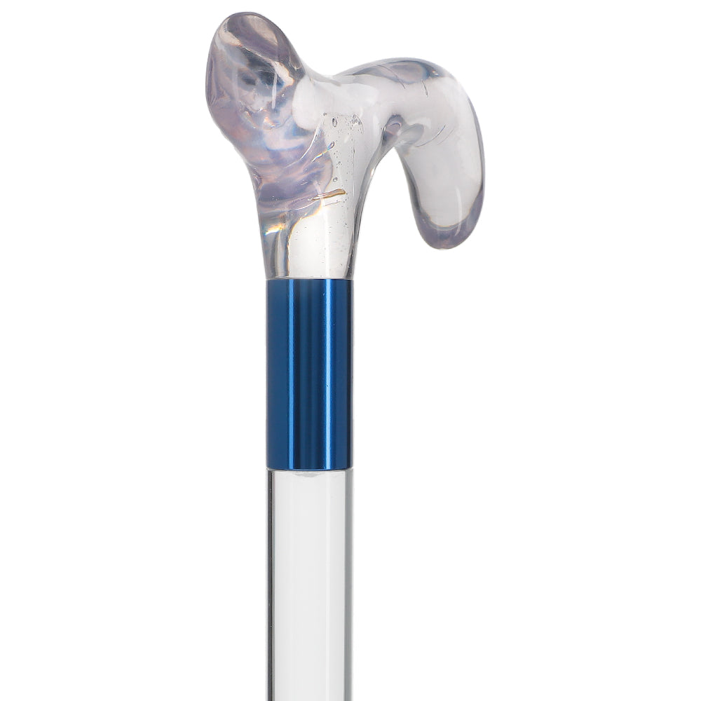 Elevate Style: Clear Lucite Cane with Customizable Collar