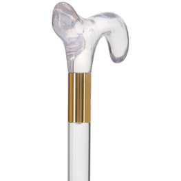 Elevate Style: Clear Lucite Cane with Customizable Collar