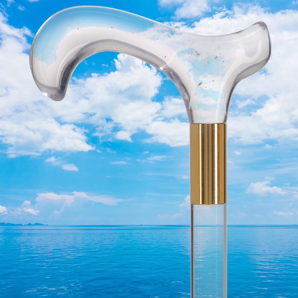 Elevate Style: Clear Lucite Cane with Customizable Collar