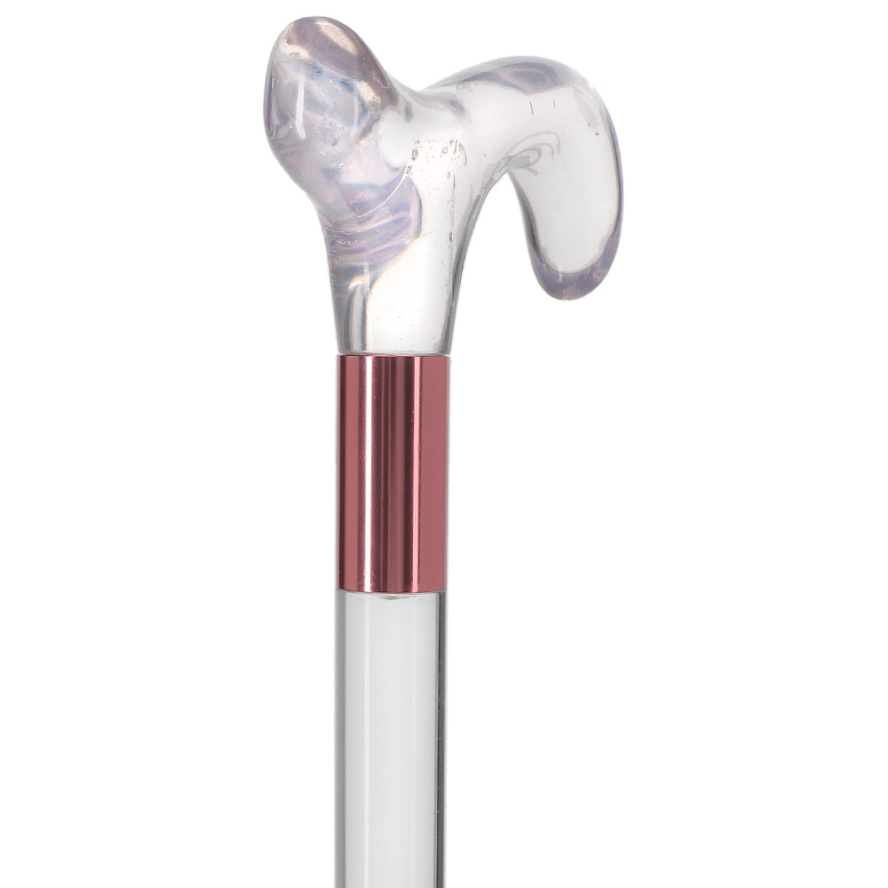 Elevate Style: Clear Lucite Cane with Customizable Collar