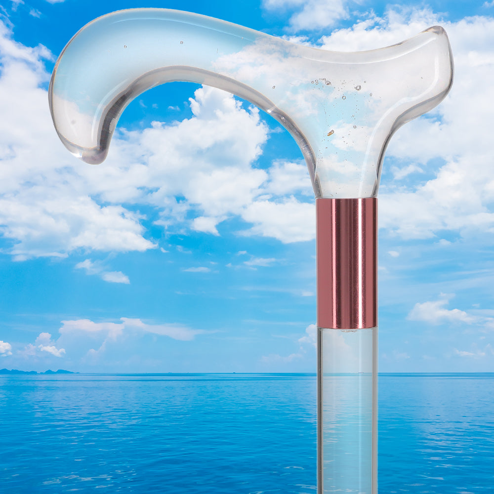 Elevate Style: Clear Lucite Cane with Customizable Collar