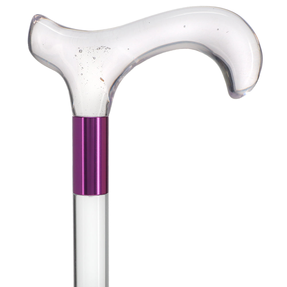 Elevate Style: Clear Lucite Cane with Customizable Collar