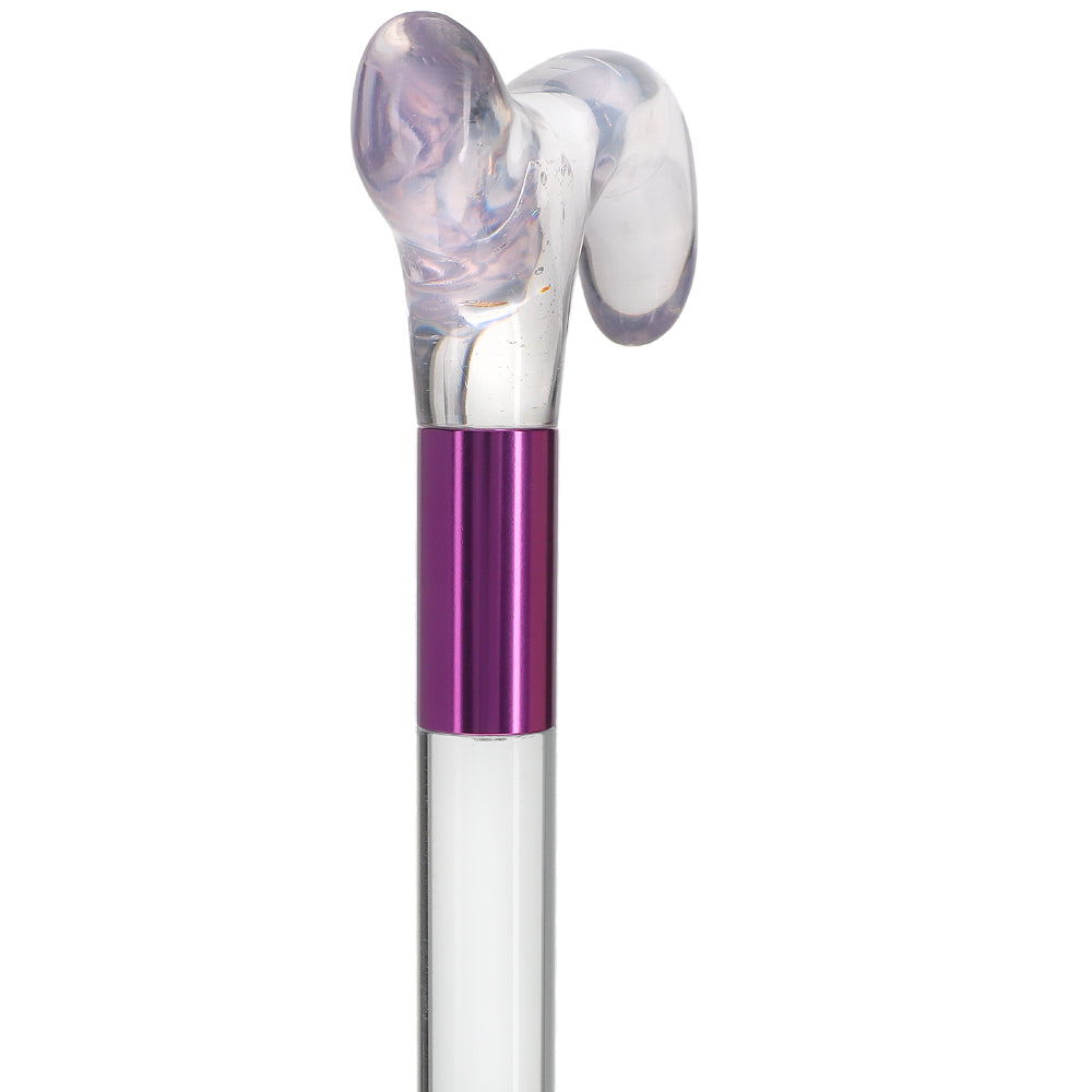Elevate Style: Clear Lucite Cane with Customizable Collar