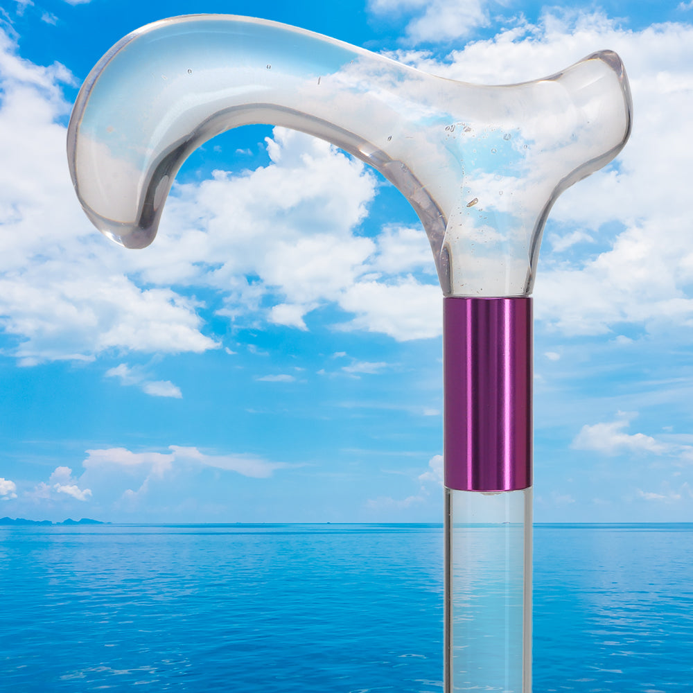 Elevate Style: Clear Lucite Cane with Customizable Collar