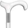 Scratch and Dent Clear Lucite Derby Handle Walking Cane with Lucite Shaft and Silver Collar V2435
