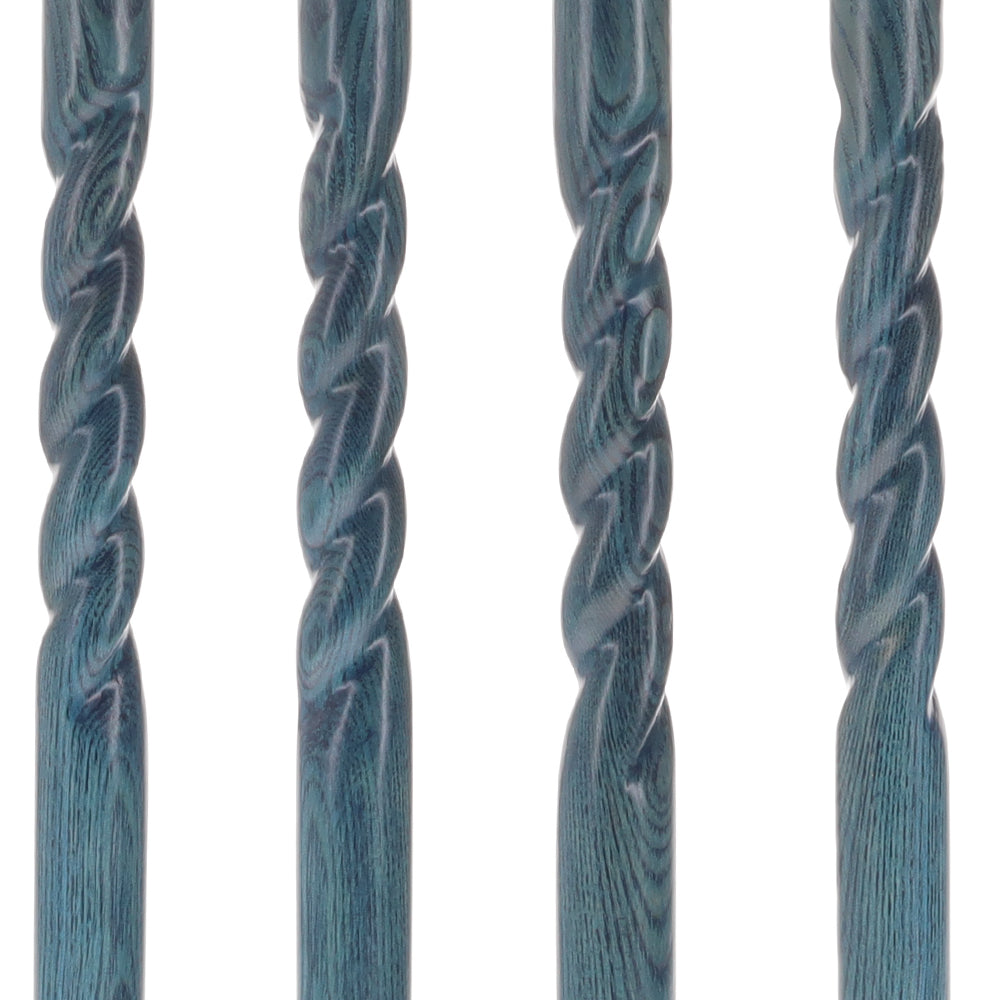 Twisted Blue Ash & Hame Chrome Walking Stick