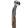 Premium Chrome-Plated Brass Hame Handle Stick: Twisted Ash Wood
