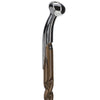 Hame Chrome Plated Handle Walking Stick With Twisted Ash Wood Shaft