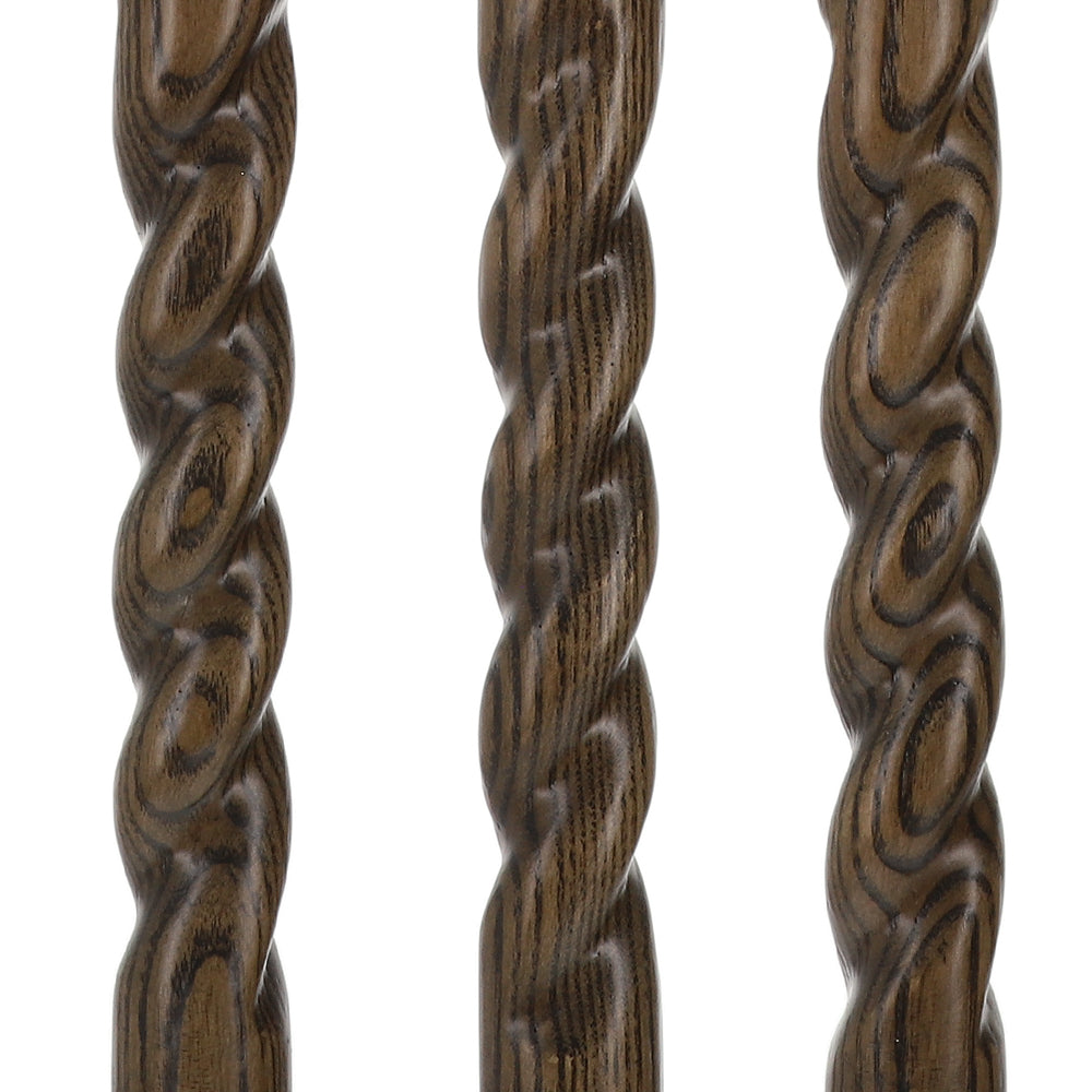 Premium Chrome-Plated Brass Hame Handle Stick: Twisted Ash Wood