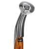 Scratch and Dent Espresso Hame Chrome Plated Handle Walking Stick With Twisted Ash Wood Shaft V2408