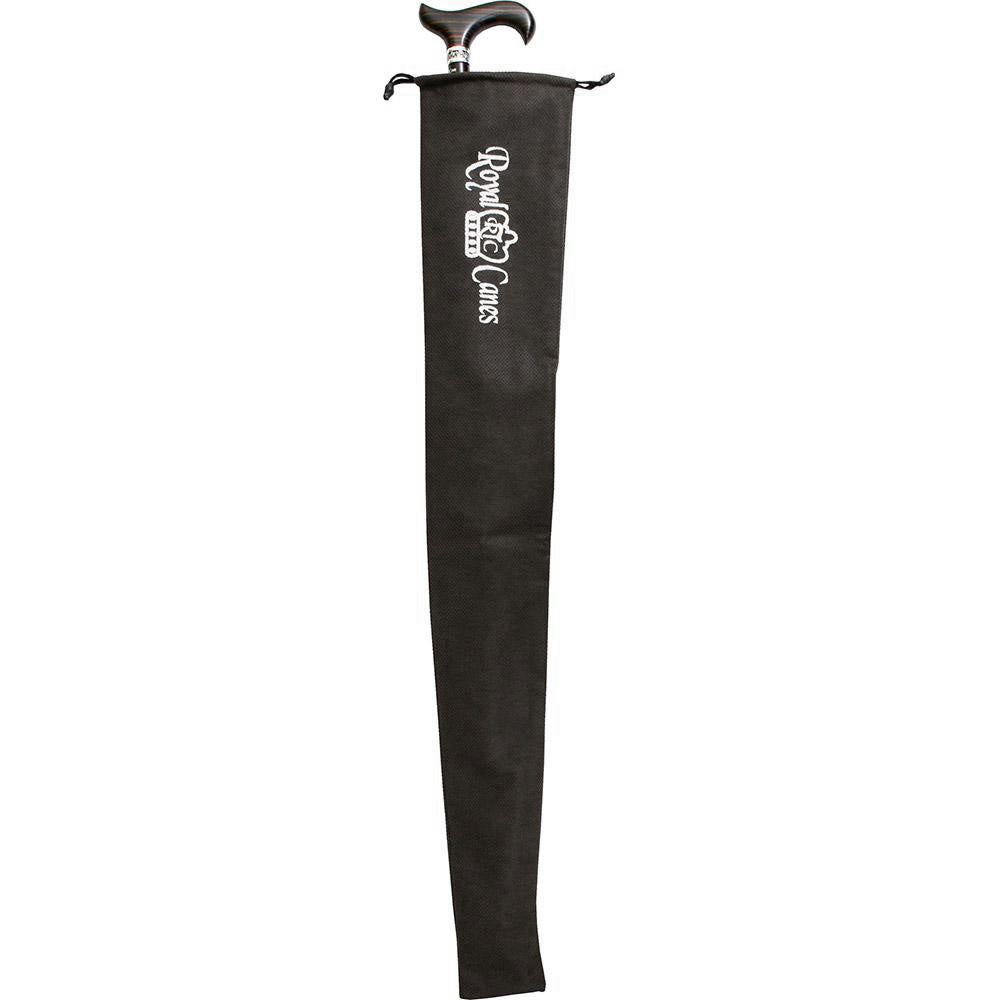 Black Cloth Cane Bag With Draw String
