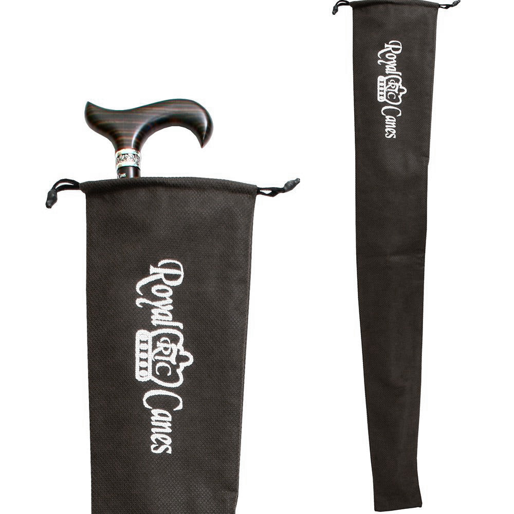 Black Cloth Cane Bag With Draw String