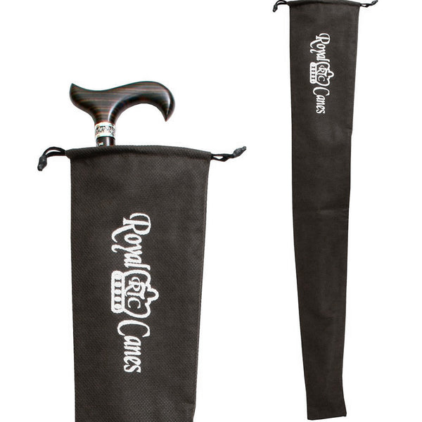 Black Cloth Cane Bag With Draw String