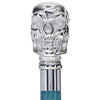 Chrome Plated Skull Handle Walking Cane w/ Custom Color Stained Ash Shaft & Collar