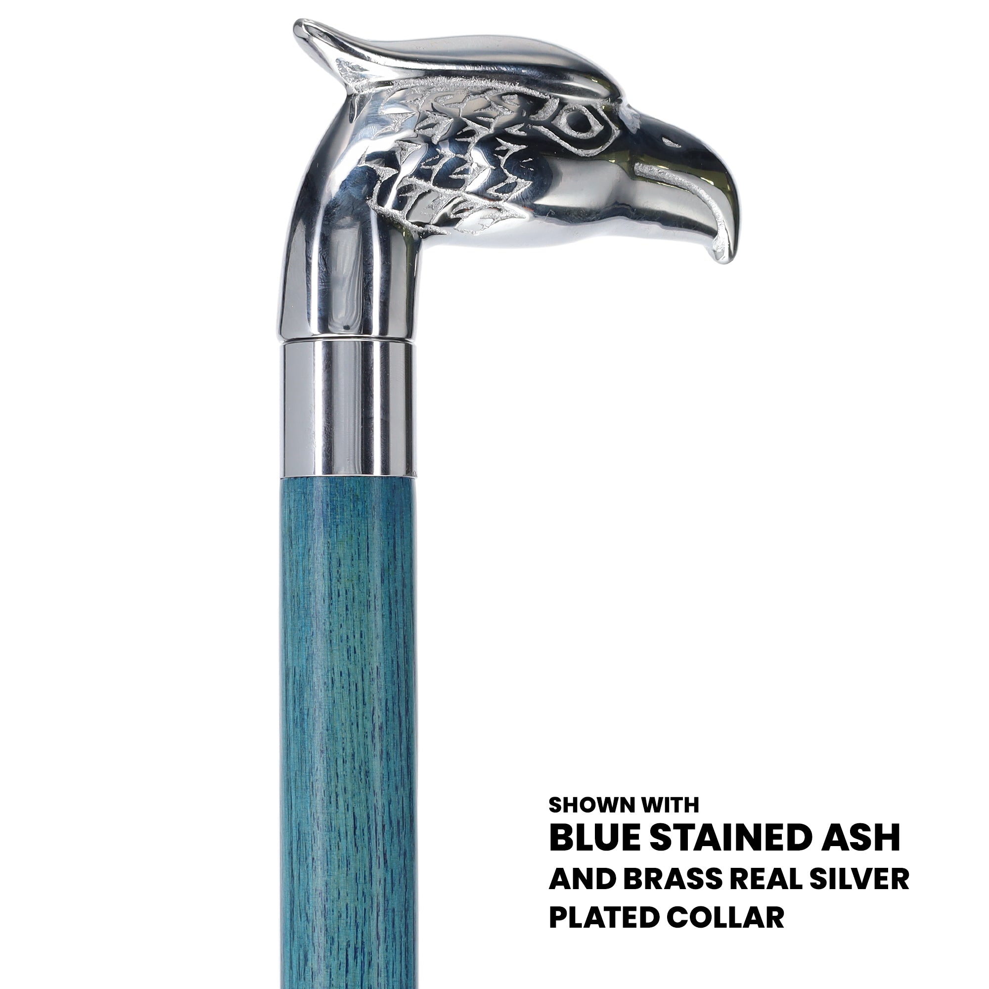 Eagle Premium Chrome Brass Cane: Stained Custom Color Shaft