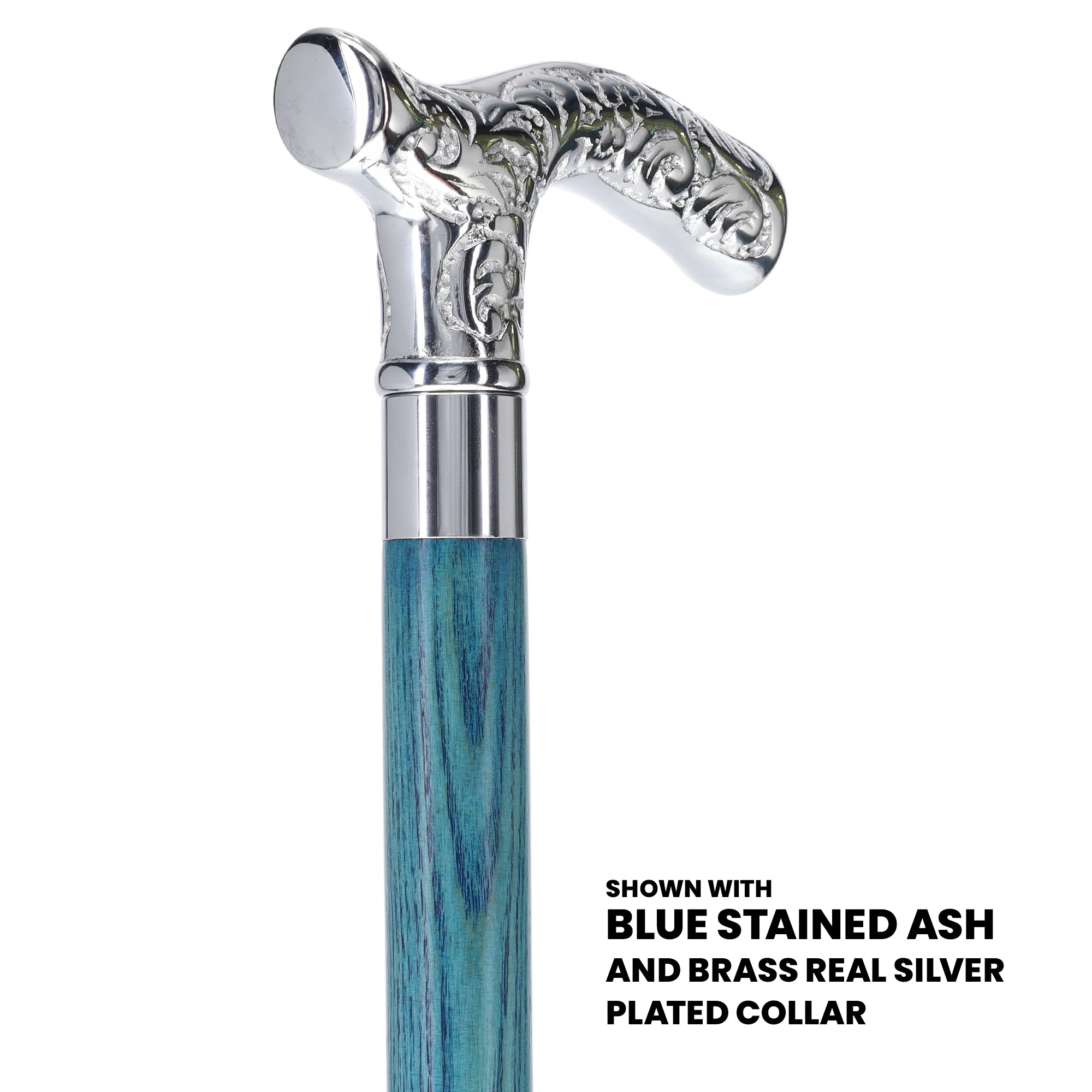 Fritz Premium Chrome Brass Cane: Stained Custom Color Shaft