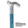 Chrome Plated Fritz Handle Walking Cane w/ Custom Color Stained Ash Shaft & Collar
