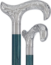 Derby Premium Chrome Brass Cane: Stained Custom Color Shaft
