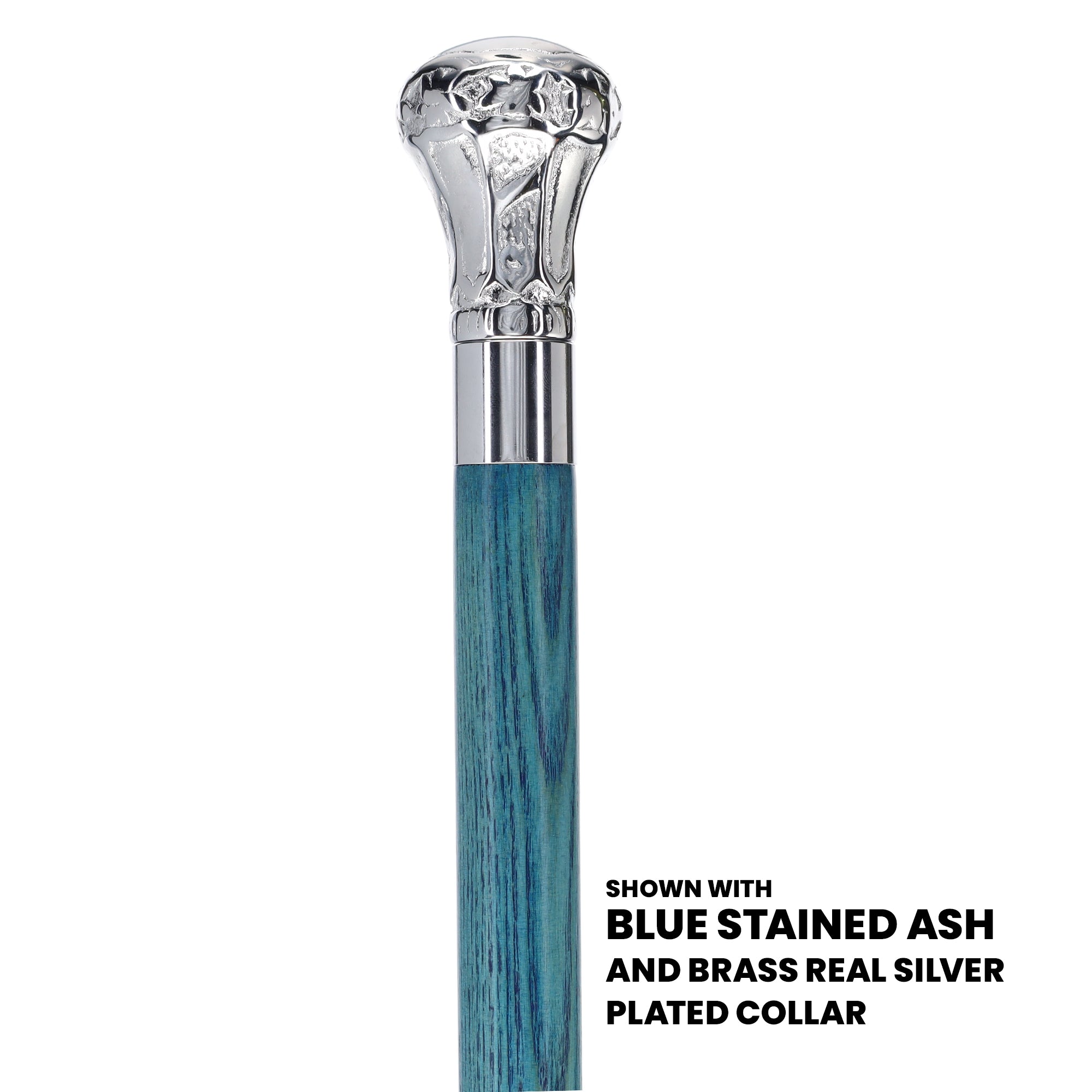 Knob Premium Chrome Brass Cane: Stained Custom Color Shaft