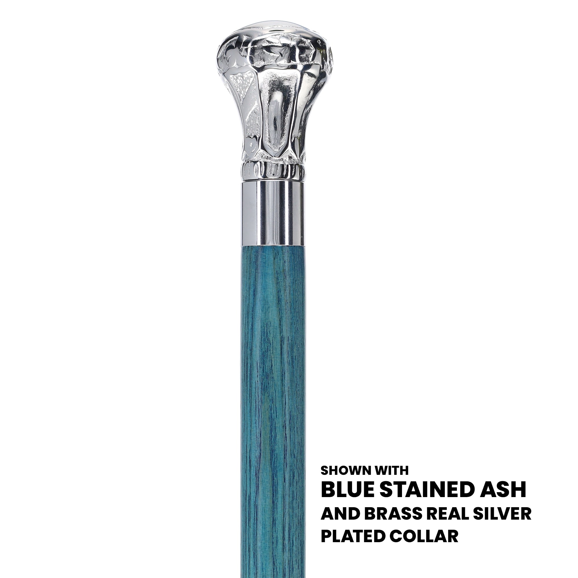 Knob Premium Chrome Brass Cane: Stained Custom Color Shaft