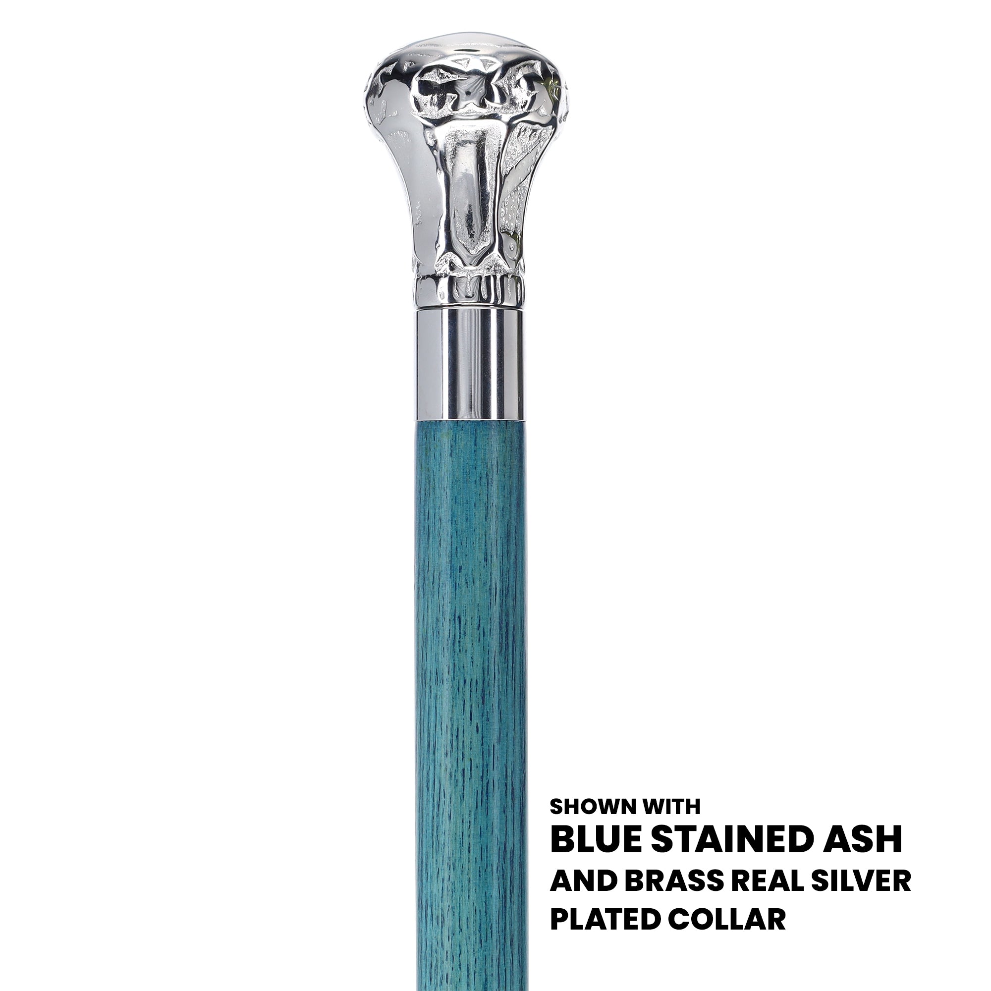 Knob Premium Chrome Brass Cane: Stained Custom Color Shaft