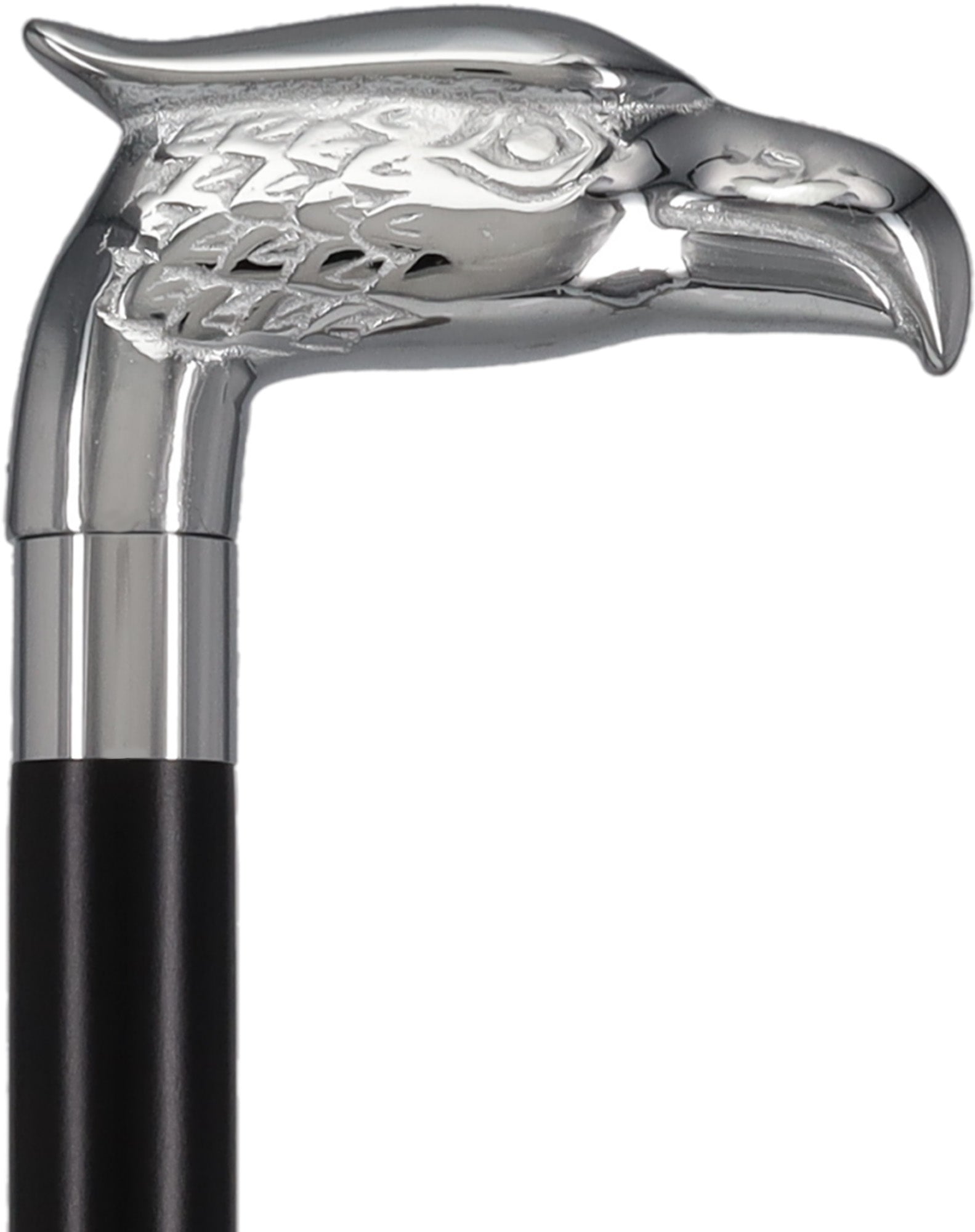 Eagle Premium Chrome Brass Handle Cane: Custom Shaft & Collar