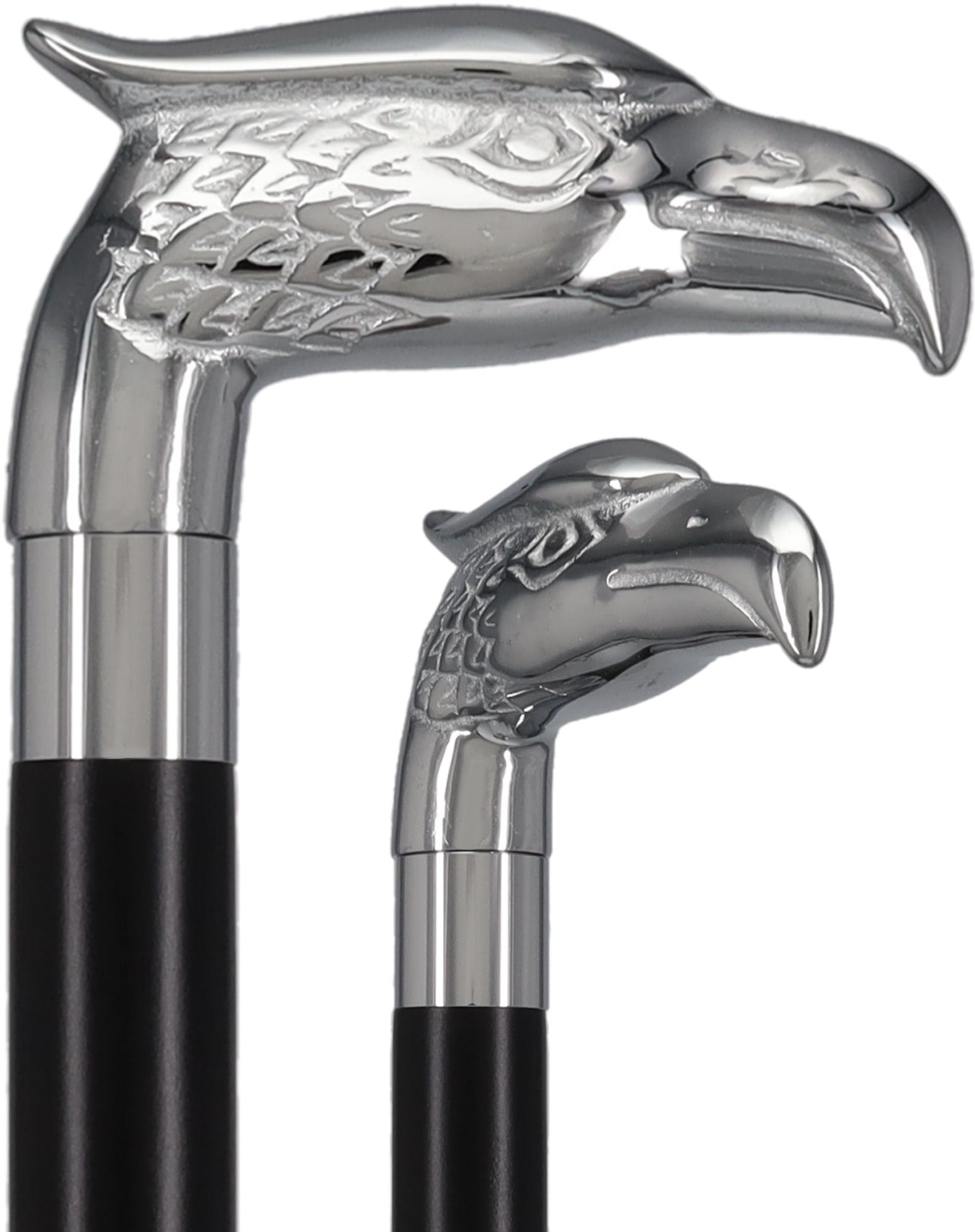 Eagle Premium Chrome Brass Handle Cane: Custom Shaft & Collar