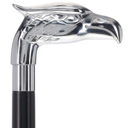 Eagle Premium Chrome Brass Handle Cane: Custom Shaft & Collar