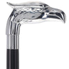 Scratch and Dent Chrome Plated Eagle Handle Walking Cane w/ Black Beechwood Shaft and Aluminum Silver Collar V2079