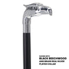 Scratch and Dent Chrome Plated Eagle Handle Walking Cane w/ Black Beechwood Shaft and Aluminum Silver Collar V2079