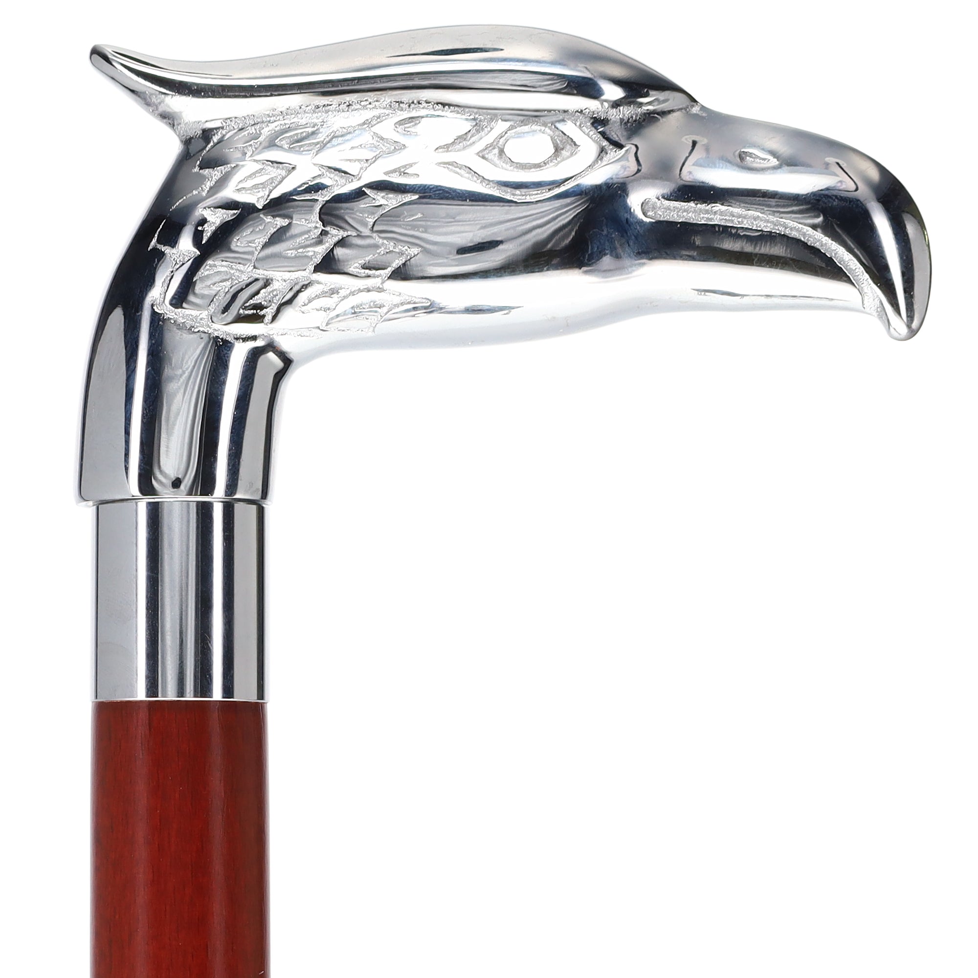 Eagle Premium Chrome Brass Handle Cane: Custom Shaft & Collar