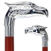 Scratch and Dent Chrome Plated Eagle Handle Walking Cane w/ Black Beechwood Shaft and Aluminum Silver Collar V2079